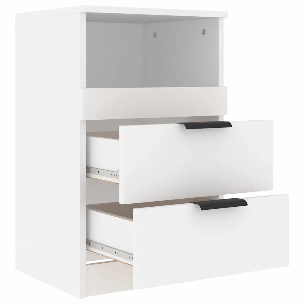 Comodino a Muro Bianco in Legno Multistrato 811232