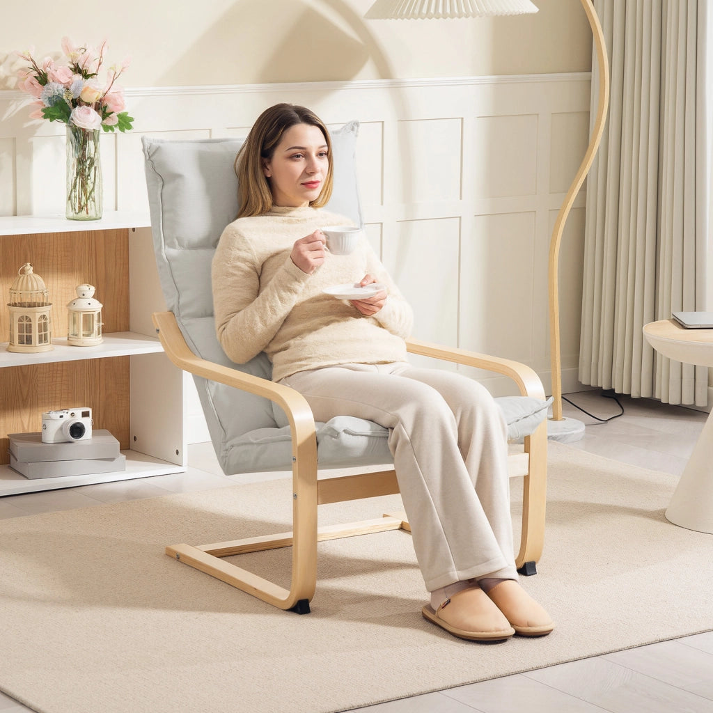 Poltrona relax moderna con braccioli ¨C Minimal ¨C Cr¨¨me 67x83x105 cm