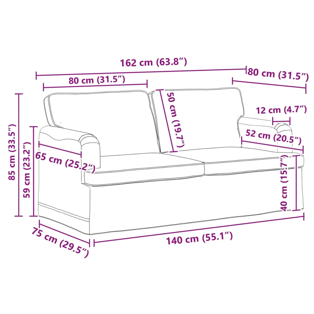 Set di divani 2 pcs Verde Scuro 162 x 80 x 85 cm Tessuto 3407563