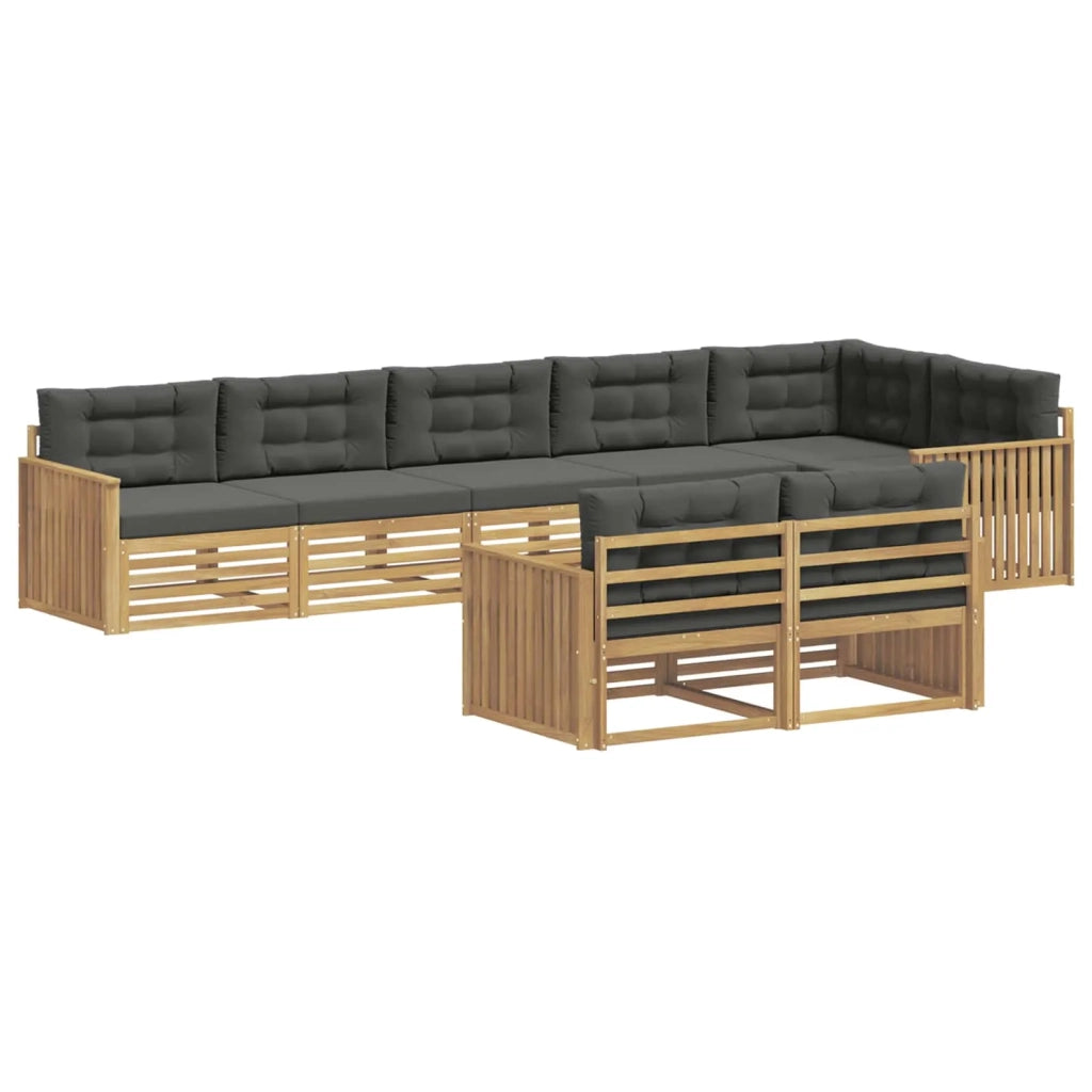 Set di divani da esterno 8 pz Bianco e Antracite Poliestere 3390682