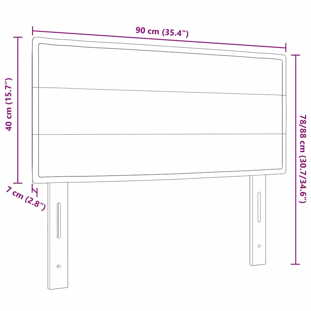 Testiera | Testata Grigio scuro 90 cm Tessuto