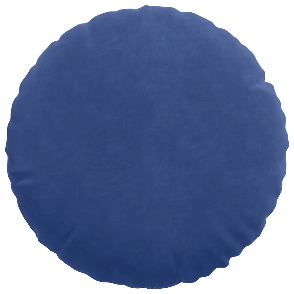 Cuscini per Seduta 2 pcs Blu Polizia Ø 40 x 13 cm Velluto 42014148