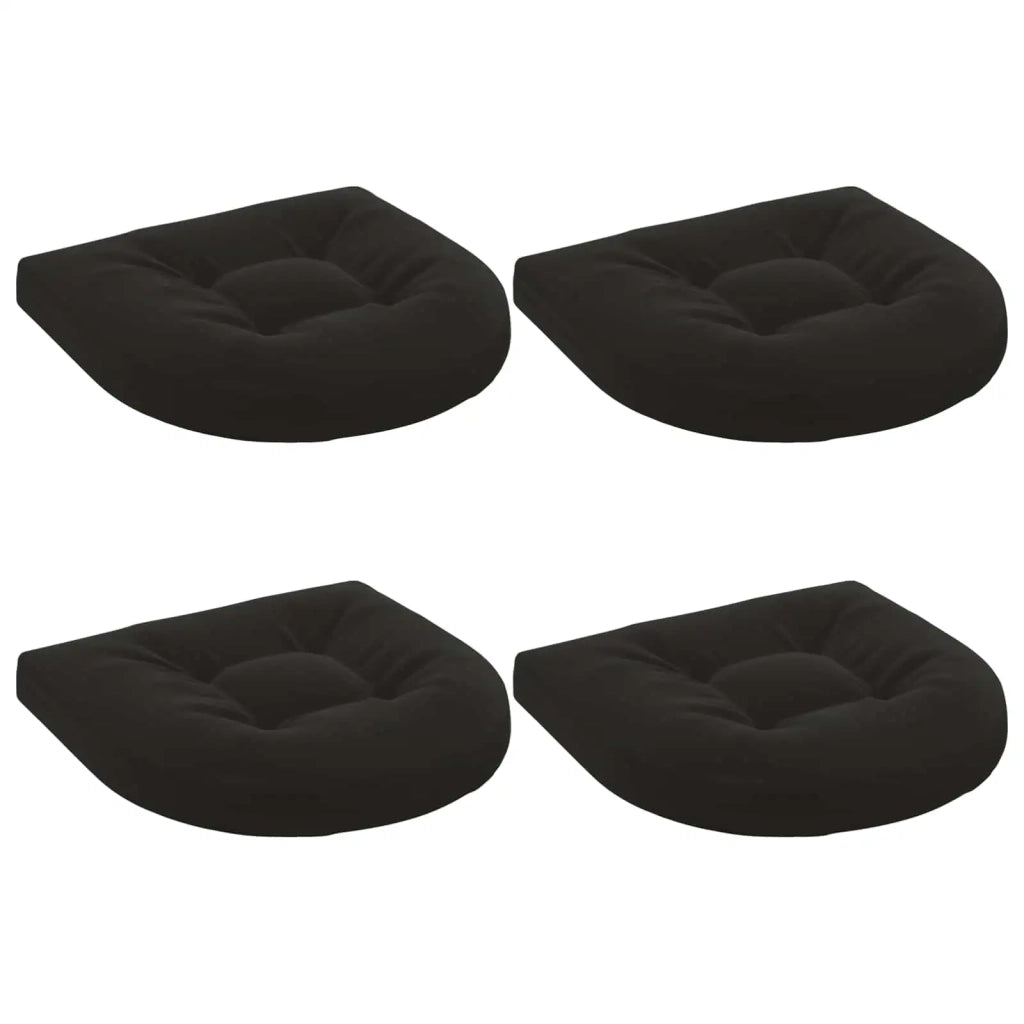 Cuscini per Sedia in 4 Pezzi 4 pz 100% Poliestere Nero 945325