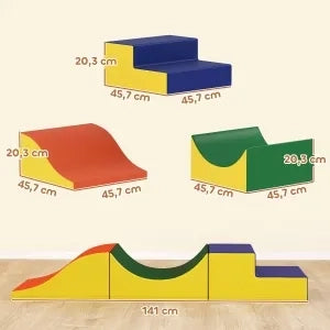 Set arrampicata e gattonamento 3 pezzi per bambini, pelle sintetica, schiuma, giallo