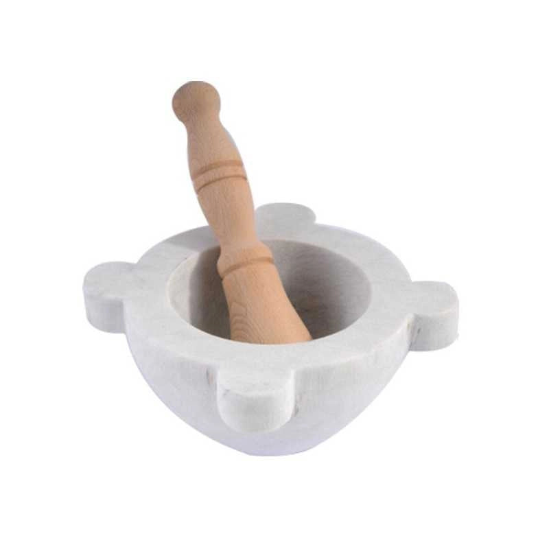 Mortaio Marmo con Pestello Legno 16