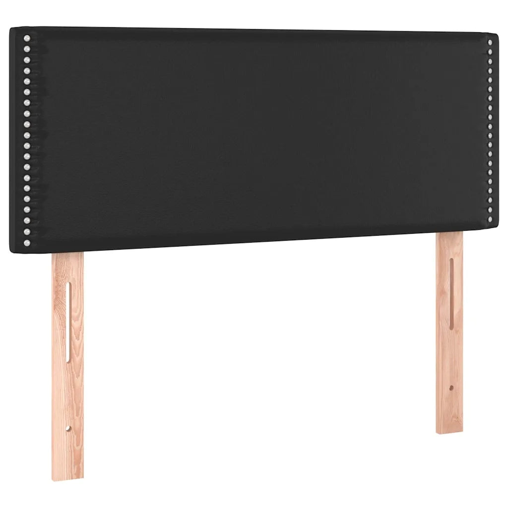 Giroletto a Molle con Materasso e LED Nero 90x200 cm Similpelle 3134141