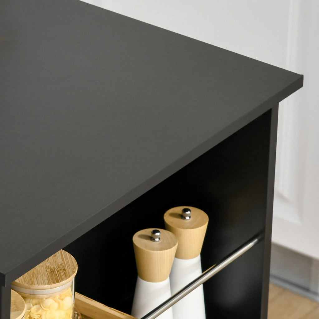 Tavolo da bar ¨C Minimal ¨C 112x57x106 cm, nero, 3 ripiani