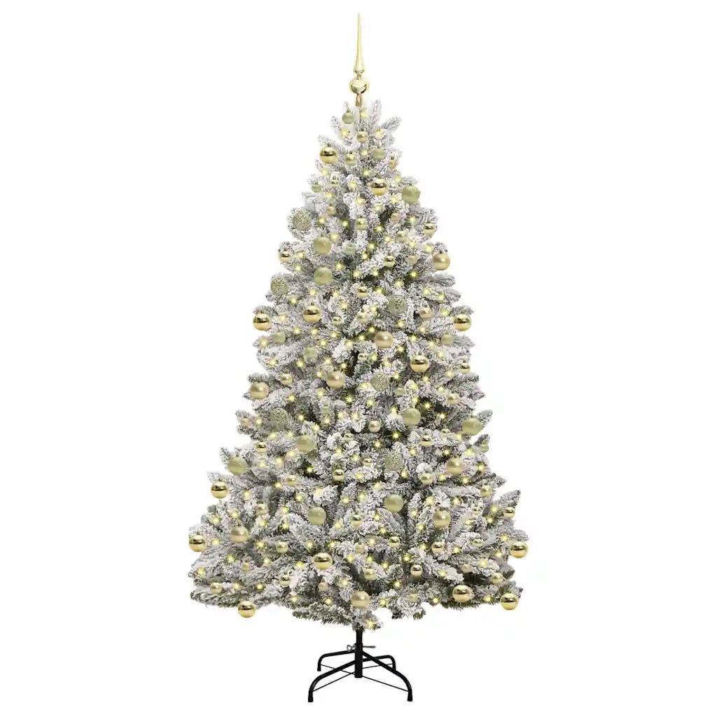 Albero di Natale artificiale con 300 LED Verde e Bianco 210 cm