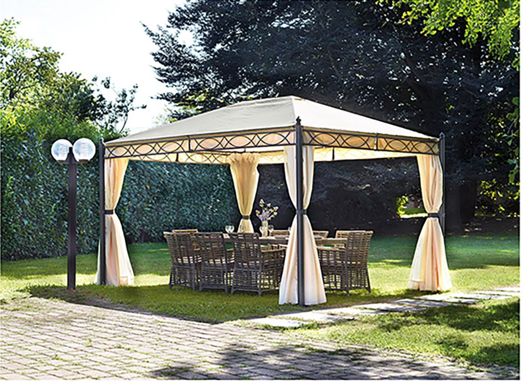Gazebo da Giardino in Ferro 3X4m Vorghini Iron Sabbia