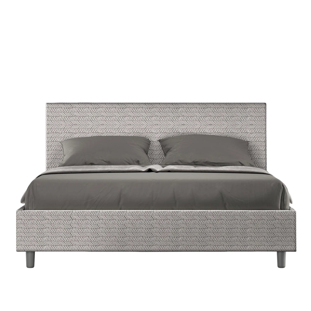 Letto Matrimoniale 160x190 cm con Rete e Contenitore Adele Aragona 1 Bianco