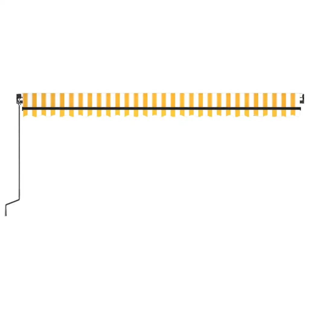 Tenda da Sole Manuale con LED 500x300cm Giallo e Bianco 3069143