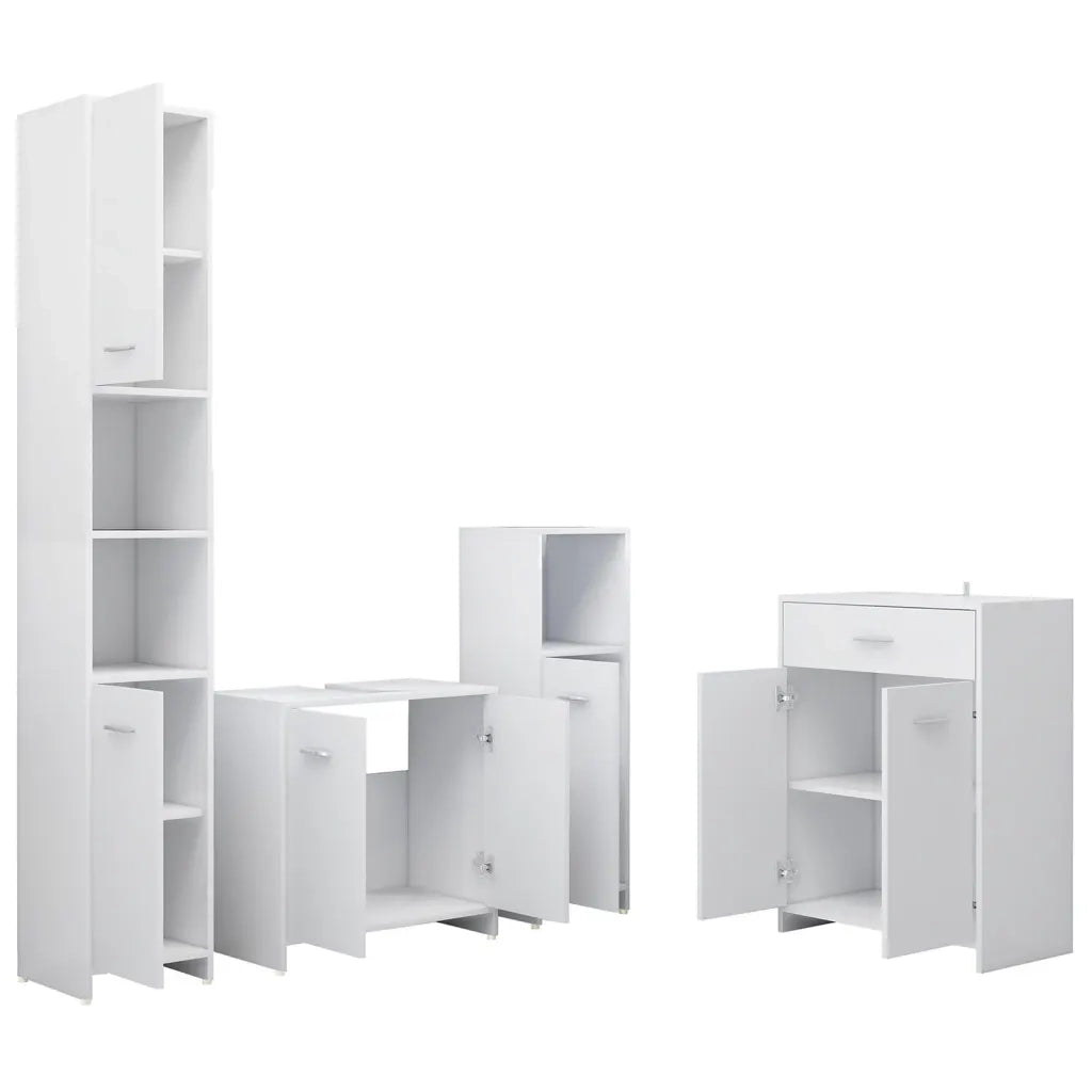 Set Mobili da Bagno 4 pz Bianco 3071711