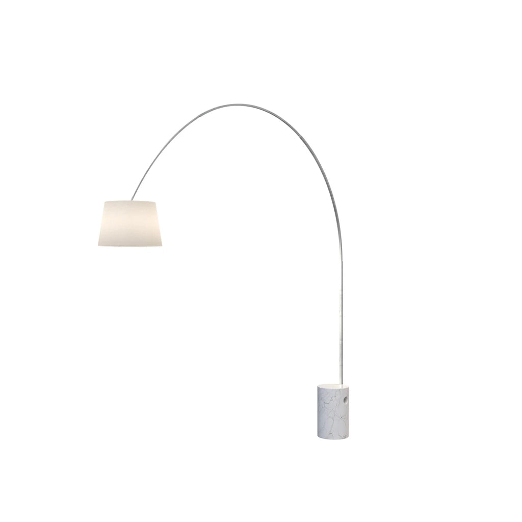 Piantana Contemporanea Turning Marmo Cilindro E Diffusore Bianco 1 Luce E27