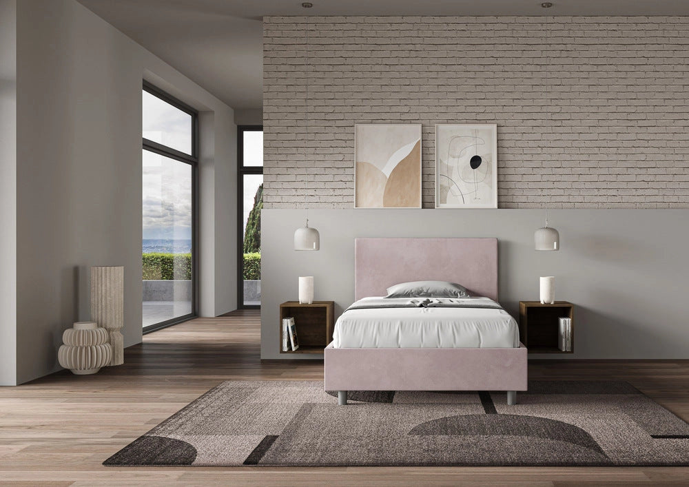 Letto 1 Piazza e Mezzo 110x210 cm con Rete Adele Glicine