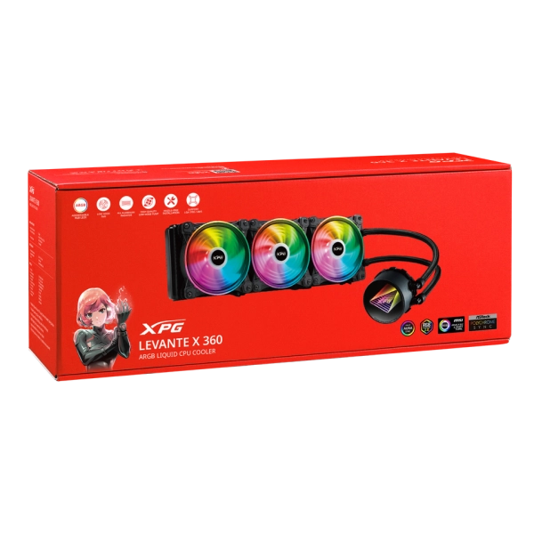 ADATA XPG DISSIPATORE CPU ACQUA LEVANTE X 360 ARGB BLACK RGB MIRROR PUMP HEAD