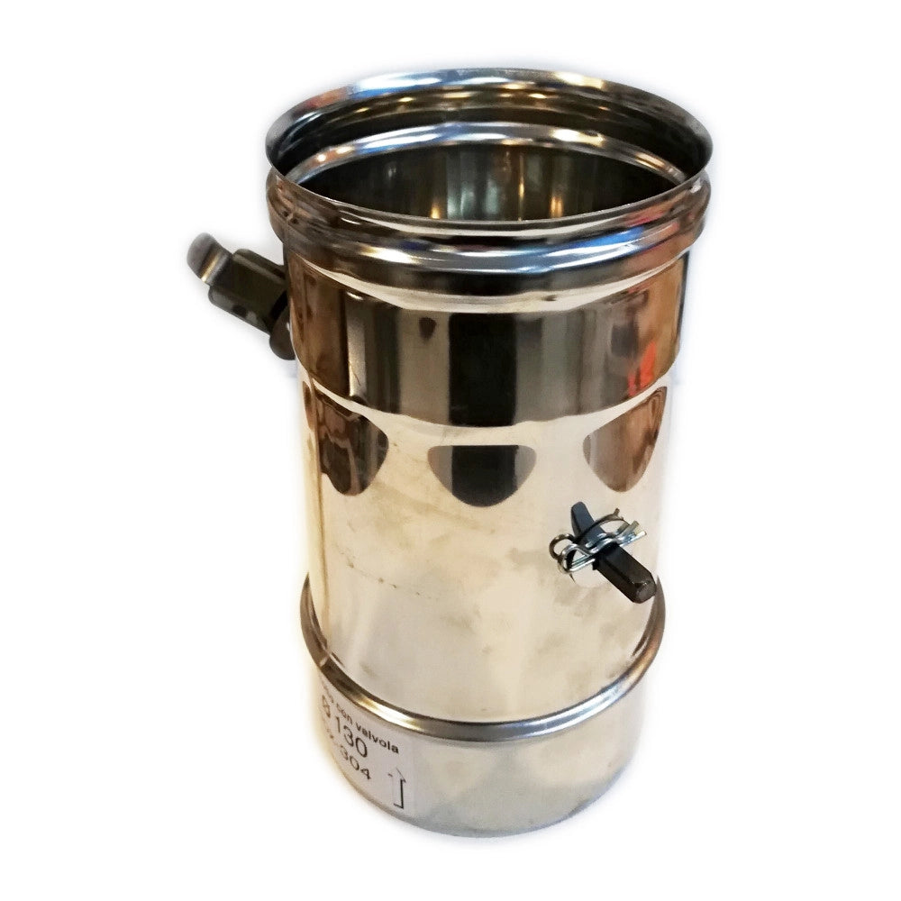 Manicotto mf inox air aisi 304 da 130mm con valvola manuale e chiusura quasi totale