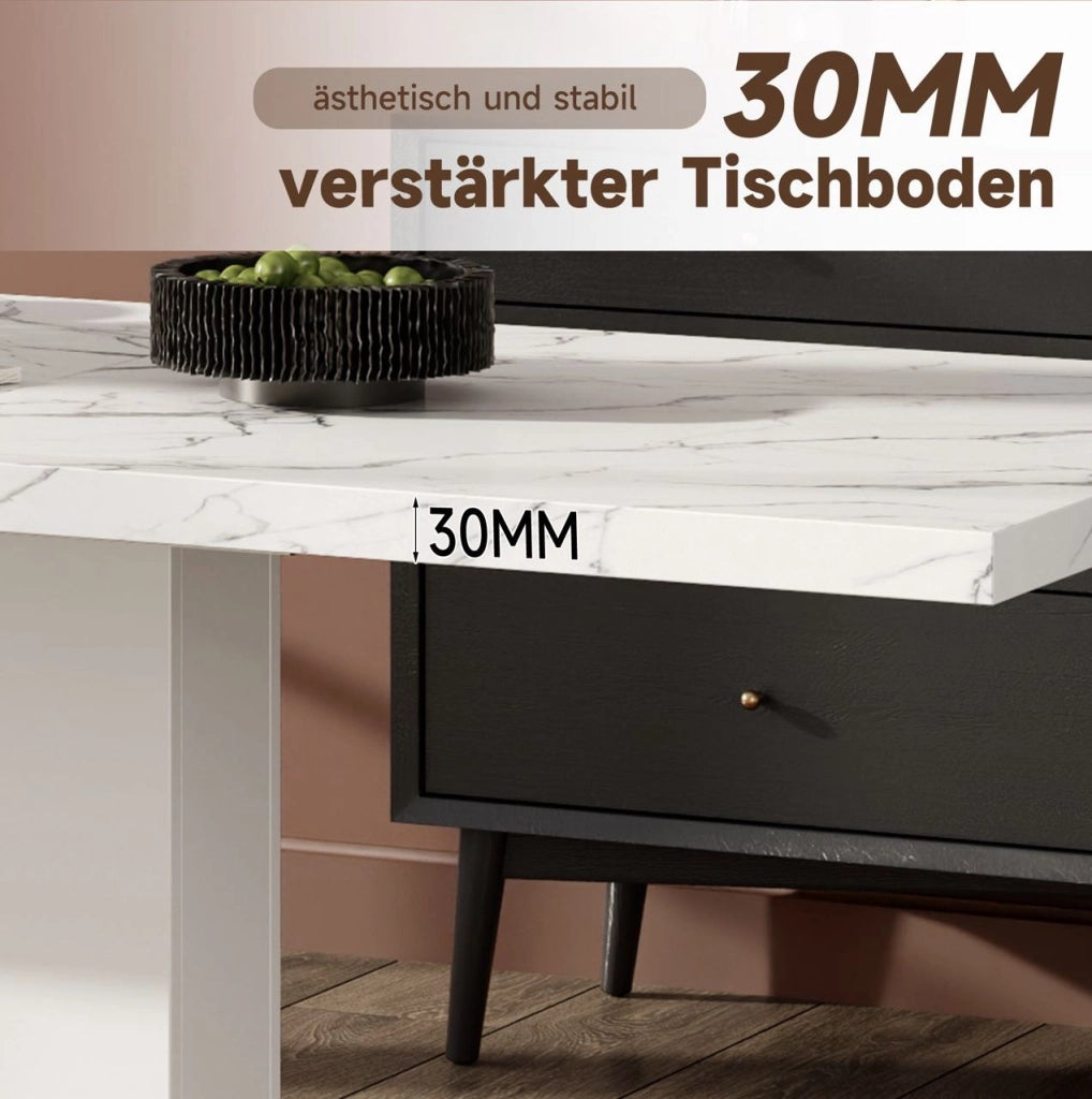 Tavolo da pranzo allungabile 140/180 cm in MDF bianco