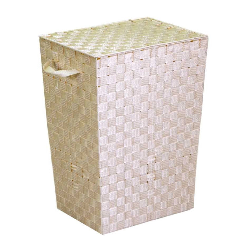 Cestone poliestere crema rettangolare cm 40x30h53