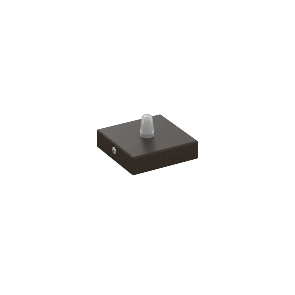 Rosone Quadrato Metallo Marrone 1 Foro 8X8Cm