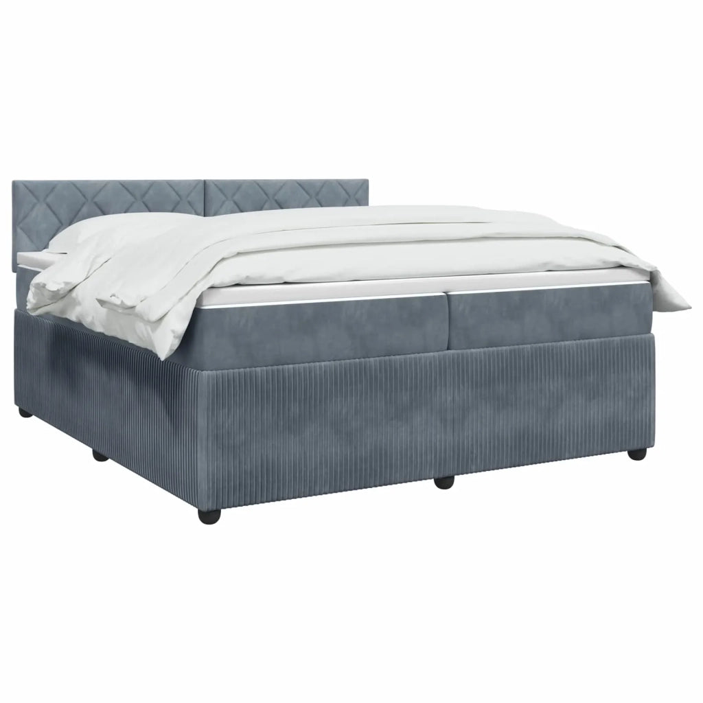 Letto box spring con materasso Grigio Scuro 200 x 200 cm 3453216