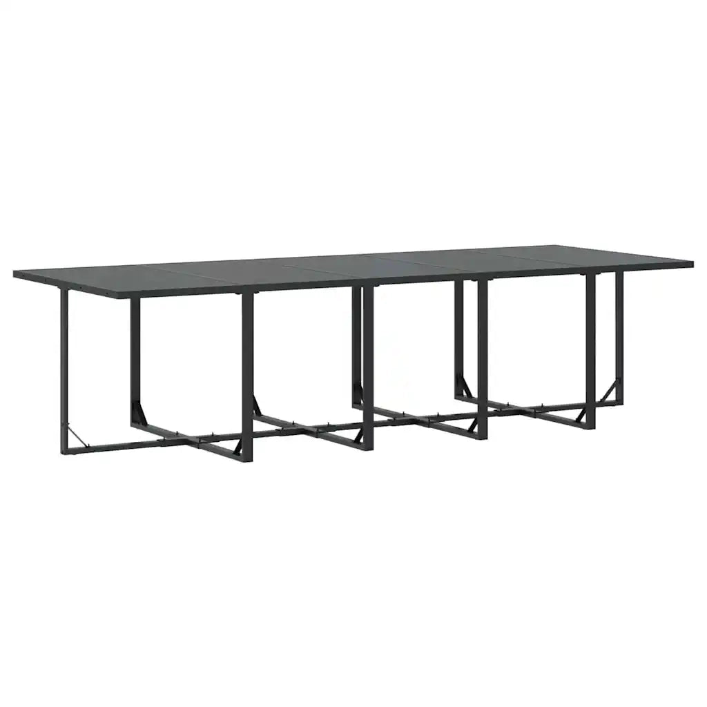 Set da Pranzo per Giardino 15 pcs Nero Acciaio 3335871