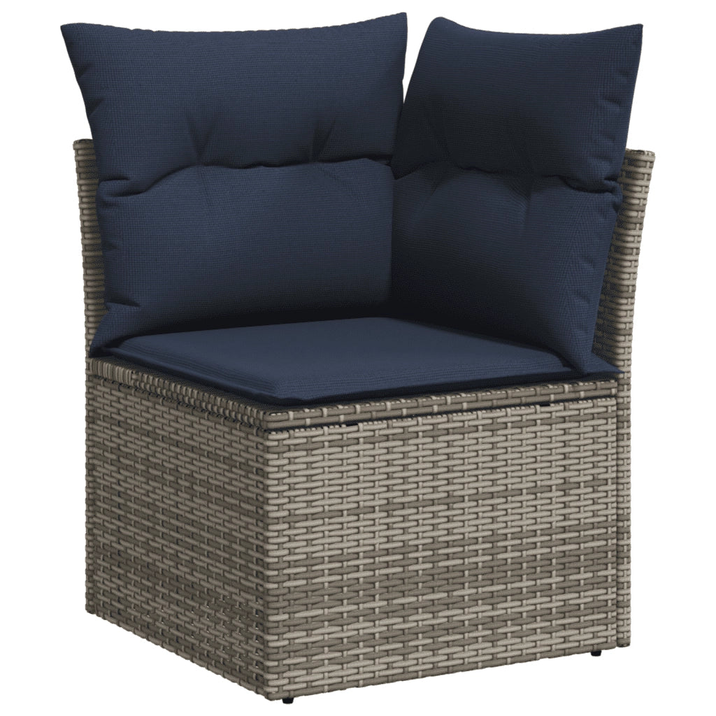 Set Divani da Giardino 6 pz con Cuscini Grigio in Polyrattan 3223632