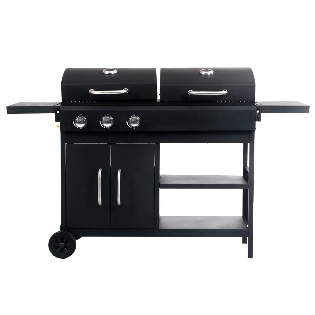 Barbecue Combinato Carbone e Gas 3 Fuochi 47388