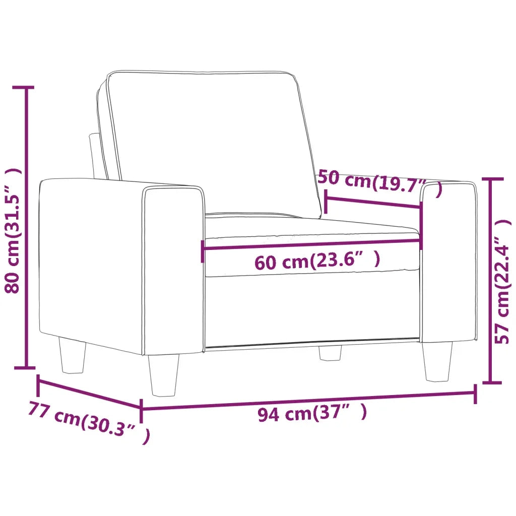 Poltrona Grigio Scuro 60 cm in Tessuto 359376