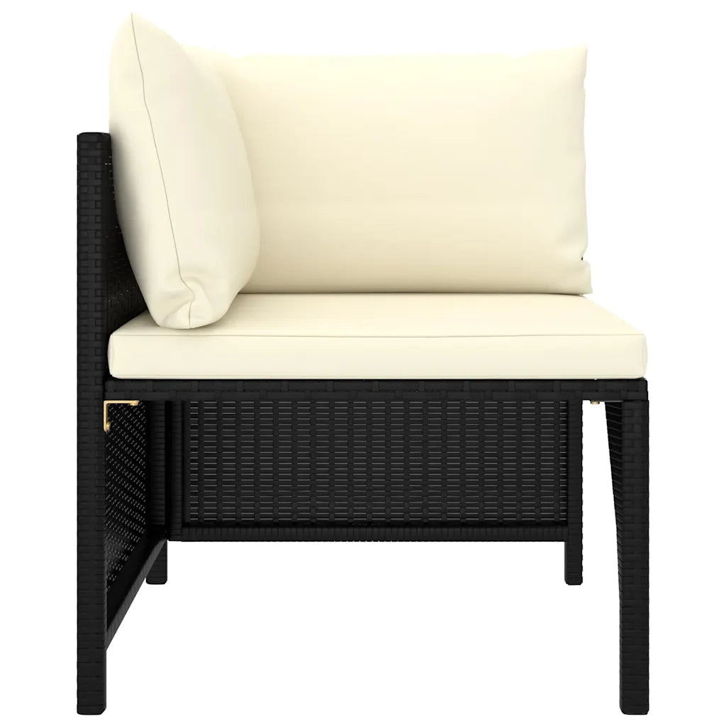 Set Divani da Giardino 10 pz con Cuscini in Polyrattan Nero 3059801