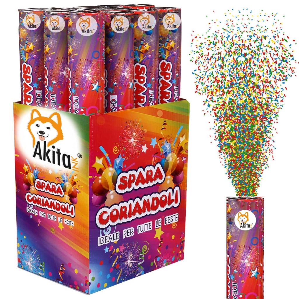 12 pz Tubi Spara Coriandoli 60cm Akitaink per Feste