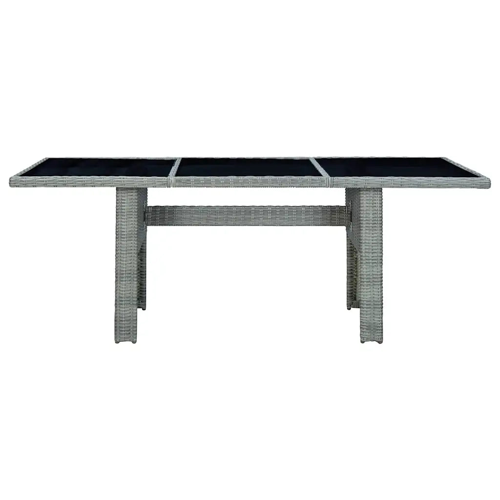 Set Pranzo da Giardino 7pz con Cuscini Polyrattan Grigio Chiaro 3060171