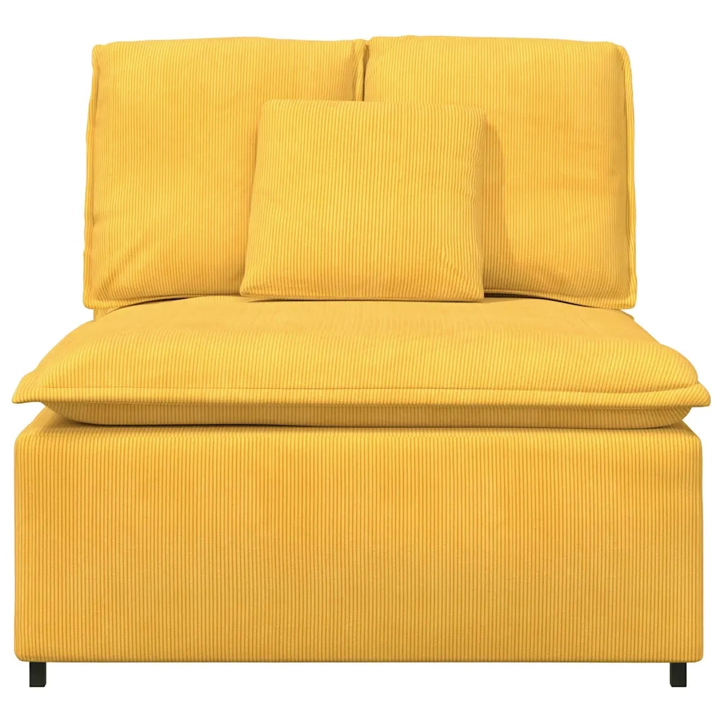 Modulo Centrale Divano Modulare con Cuscini Giallo Chiaro 100cm 4104443