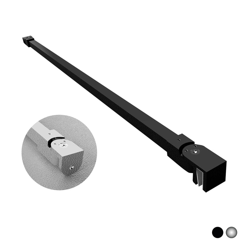 BRACCIO PER WALK IN QUADRO 2 TESTE SNODABILI- cm 120 Cromo- DHIMP- pezzi 1