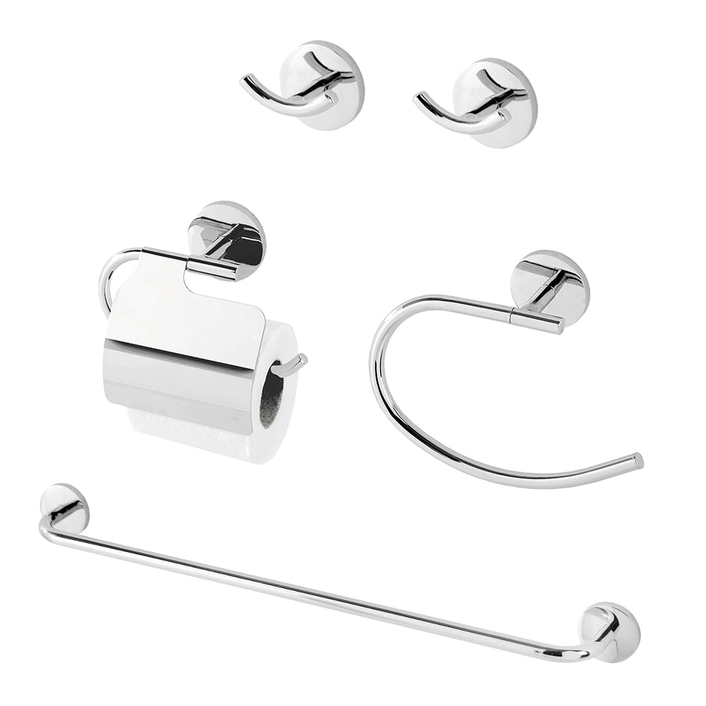 Set accessori a muro 5 pezzi in acciaio cromato e viti incluse  Bora