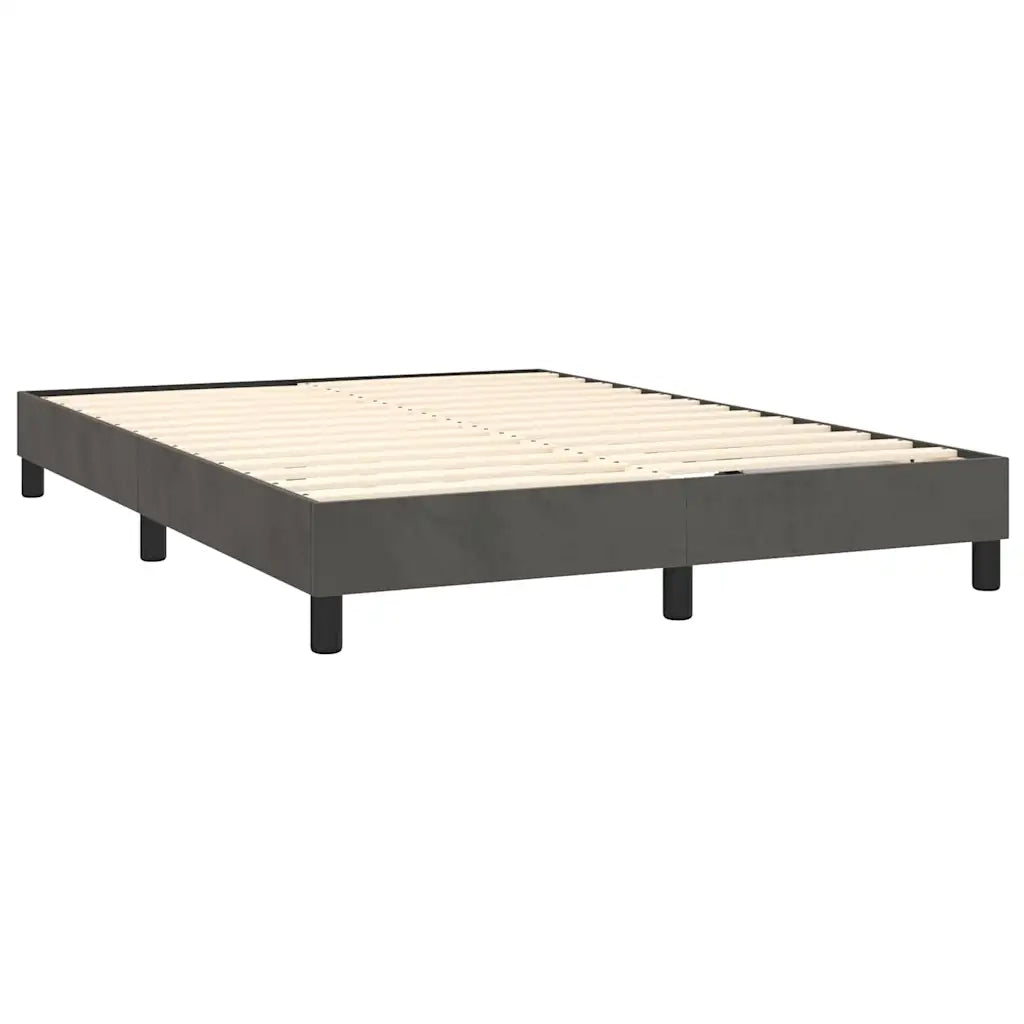 Letto a Molle con Materasso e LED Grigio Scuro 140x200 cm 3134466