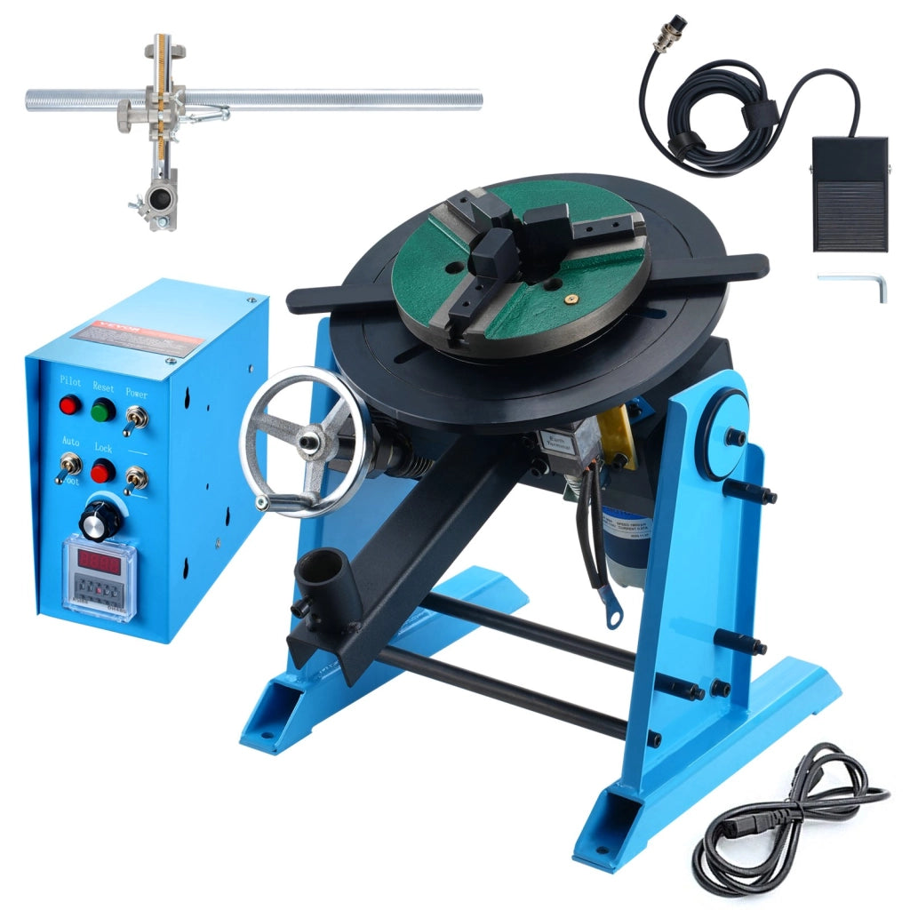 HD-30 Posizionatore Rotante per Saldatura 30 kg Tavola Girevole Inclinabile 0-90 Gradi 80W Motore 1-12 RPM con Mandrino per Fai da Te e Officina