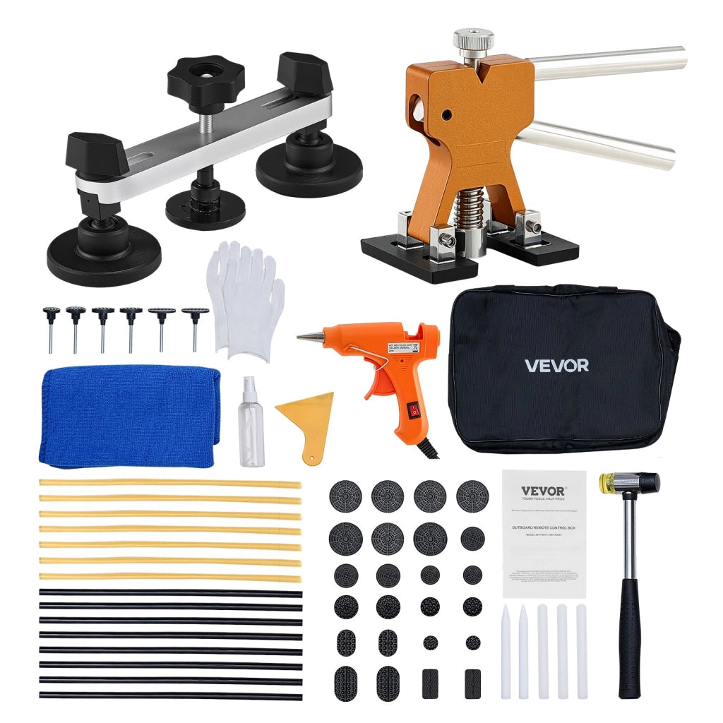 Kit Rimozione Ammaccature 60 Pezzi Sy-020 con Estrattore a Ponte e Sollevatore Dorato per Riparazione Carrozzeria Auto e Fai da Te