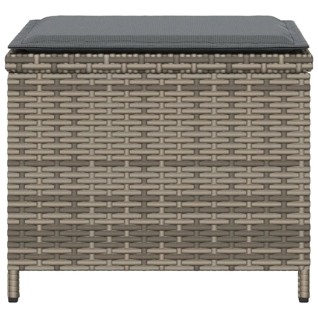Sgabelli Giardino con Cuscini 4 pz Grigi 40x40x35 cm Polyrattan 4007485
