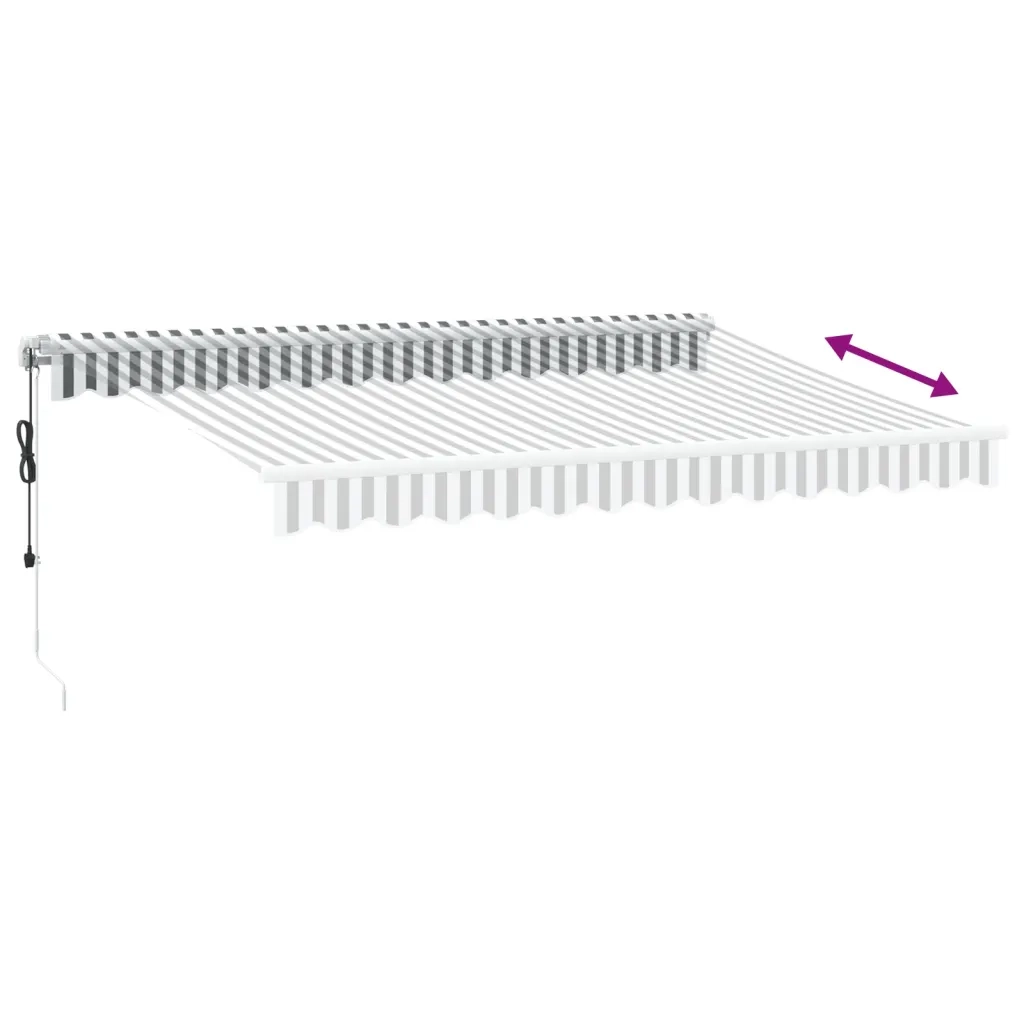 Tenda Retrattile Automatica Antracite e Bianco 350x250 cm