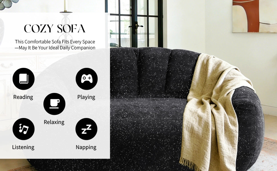 POLTRONA SACCO Design orso nero in flanella
