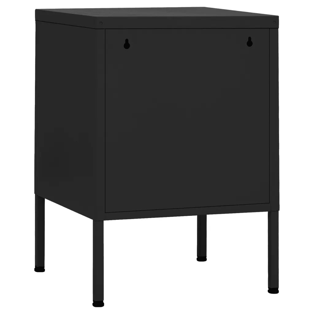 Comodino Nero 35x35x51 cm in Acciaio 336214