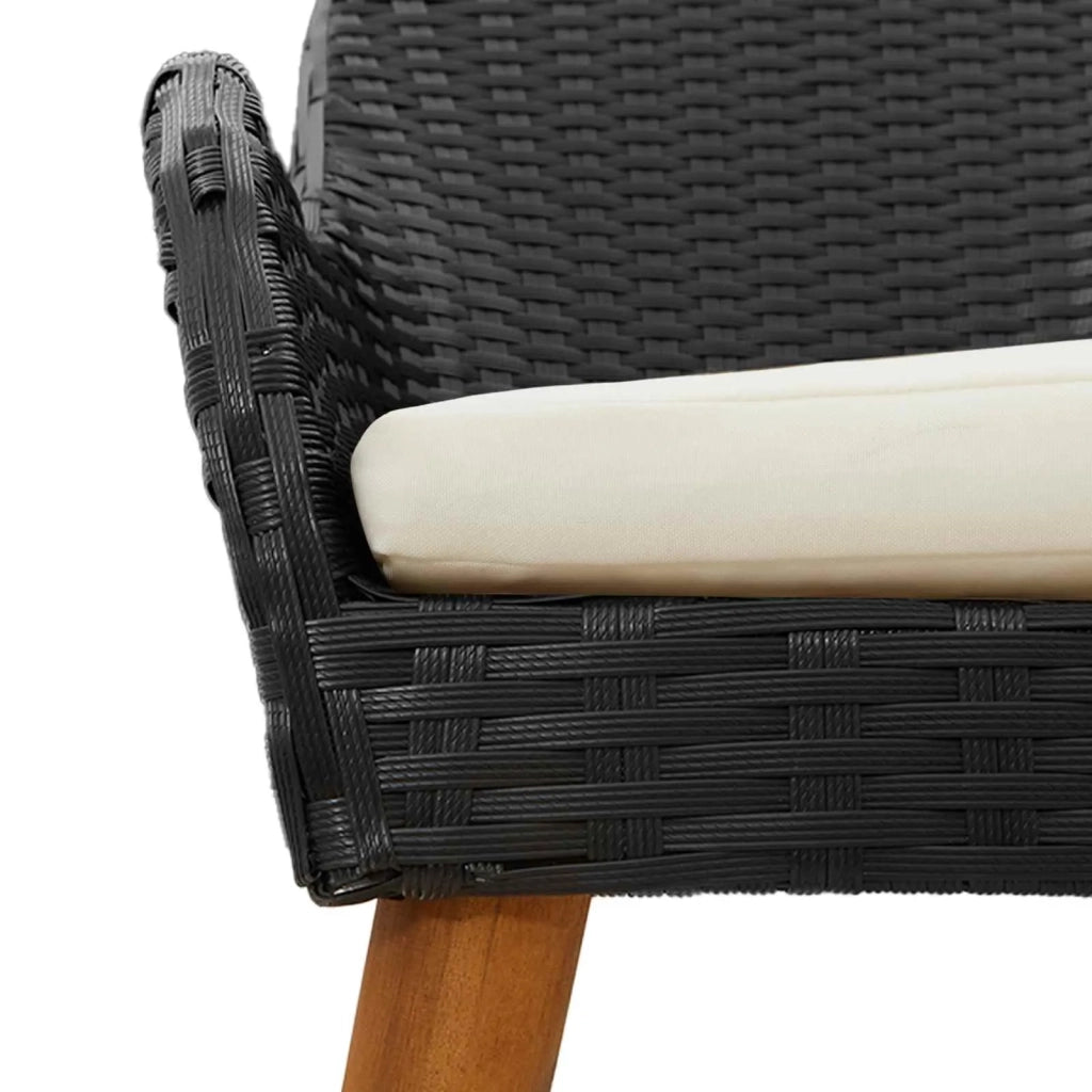 Set da Pranzo per Giardino con cuscino 5 pcs Nero polyrattan 3261671