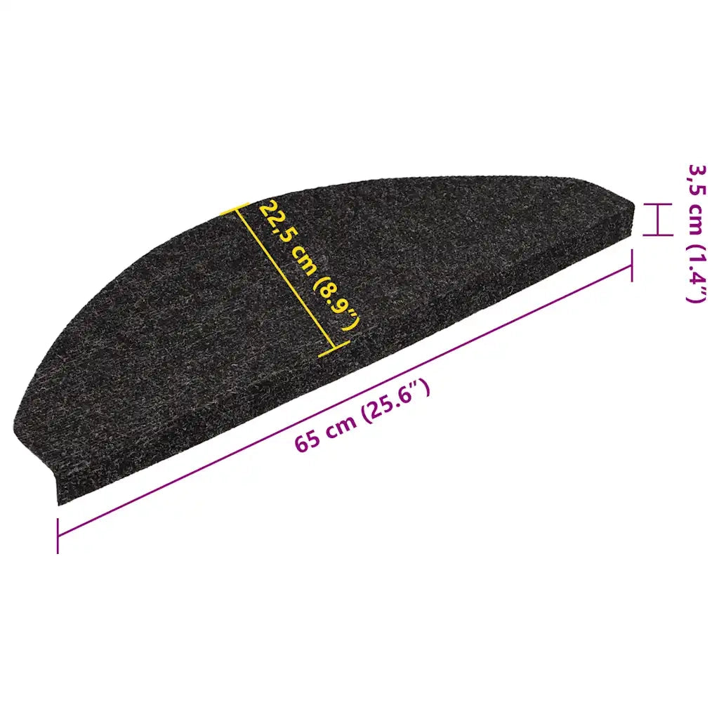 Tappetini Autoadesivi per Scale 15 pz | Gradini per Scale 65x22,5x3,5 cm Antracite