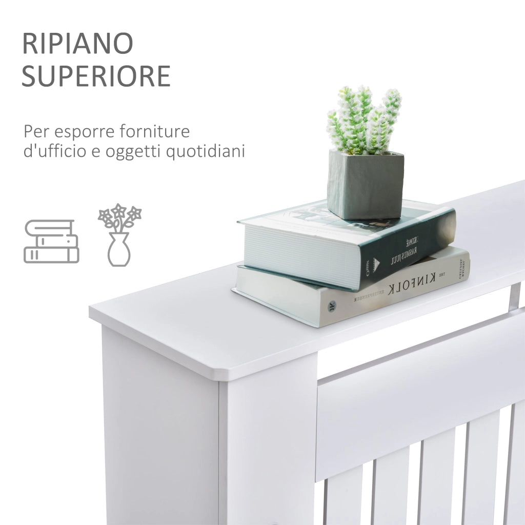 Copritermosifone in Legno MDF Bianco 152x19x81 cm