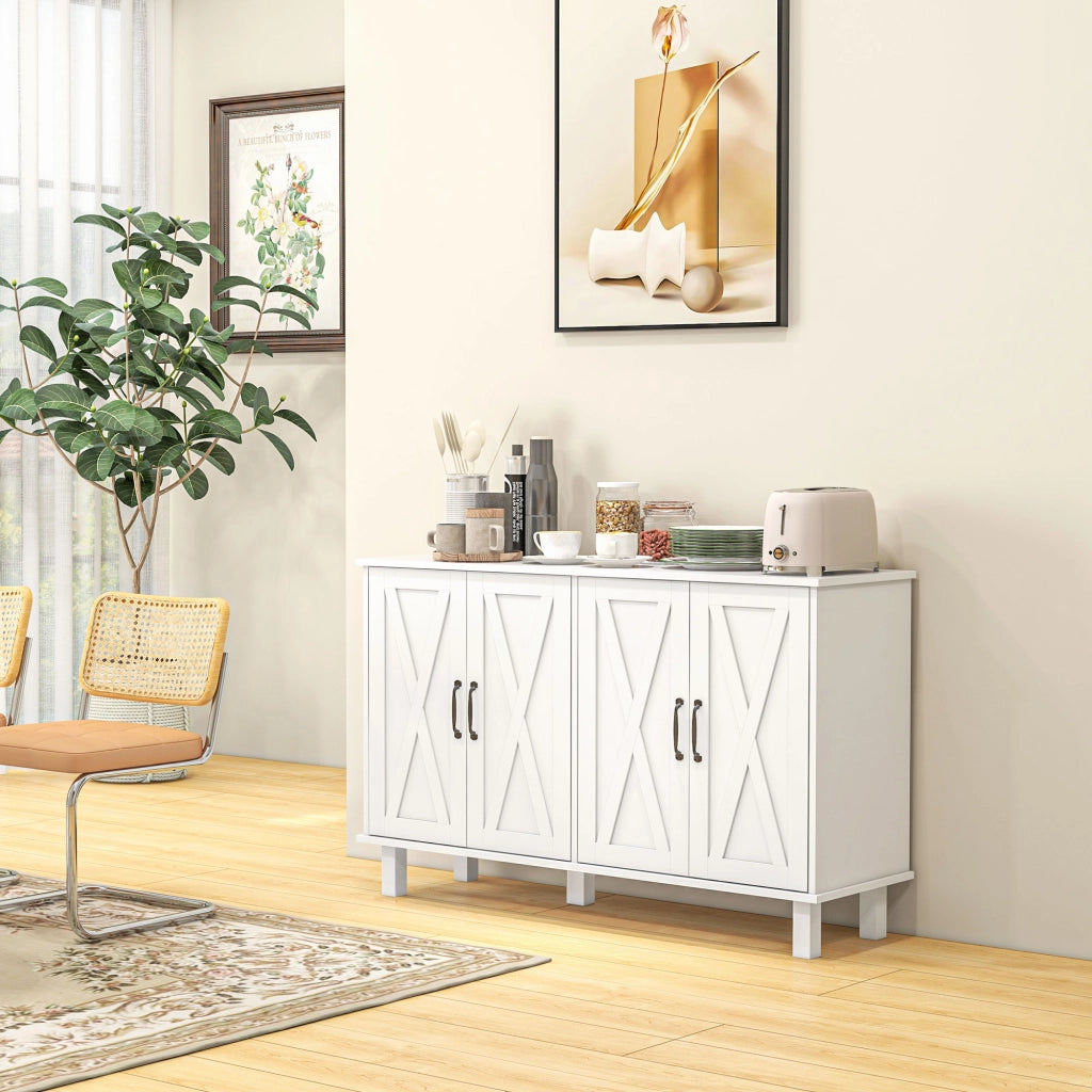 Mobile Multiuso con Cassetti e Ripiani ¨C Zephmum ¨C Bianco 120x37x75 cm
