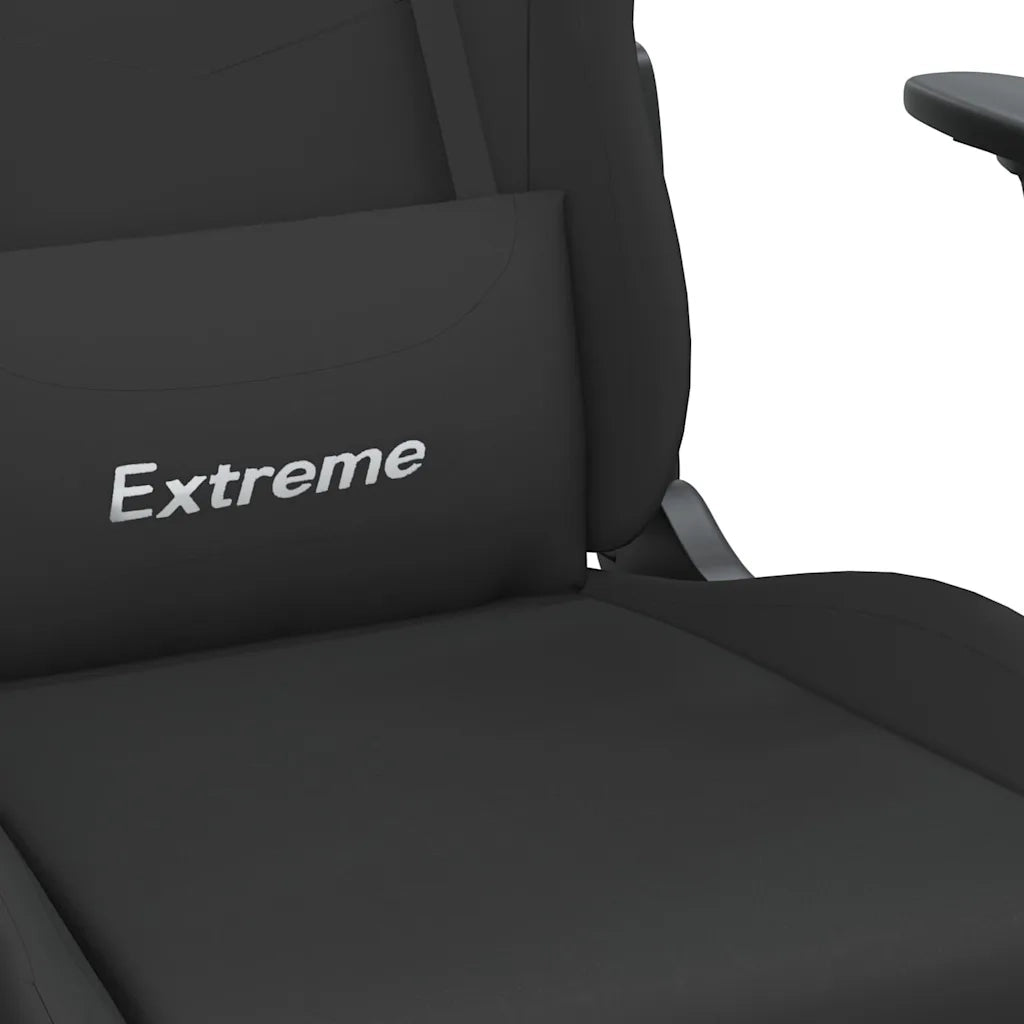 Sedia da Gaming con Poggiapiedi Nero in Tessuto 3143725