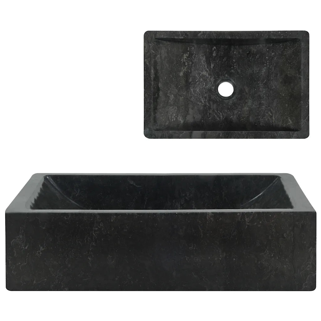 Lavello 45x30x12 cm Marmo Lucido Nero 142772