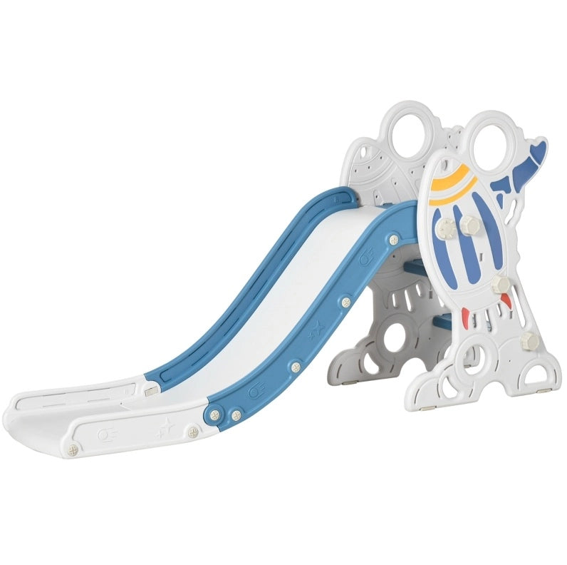 Scivolo per bambini da interno, design razzo, blu, 157 x 46,5 x 80 cm