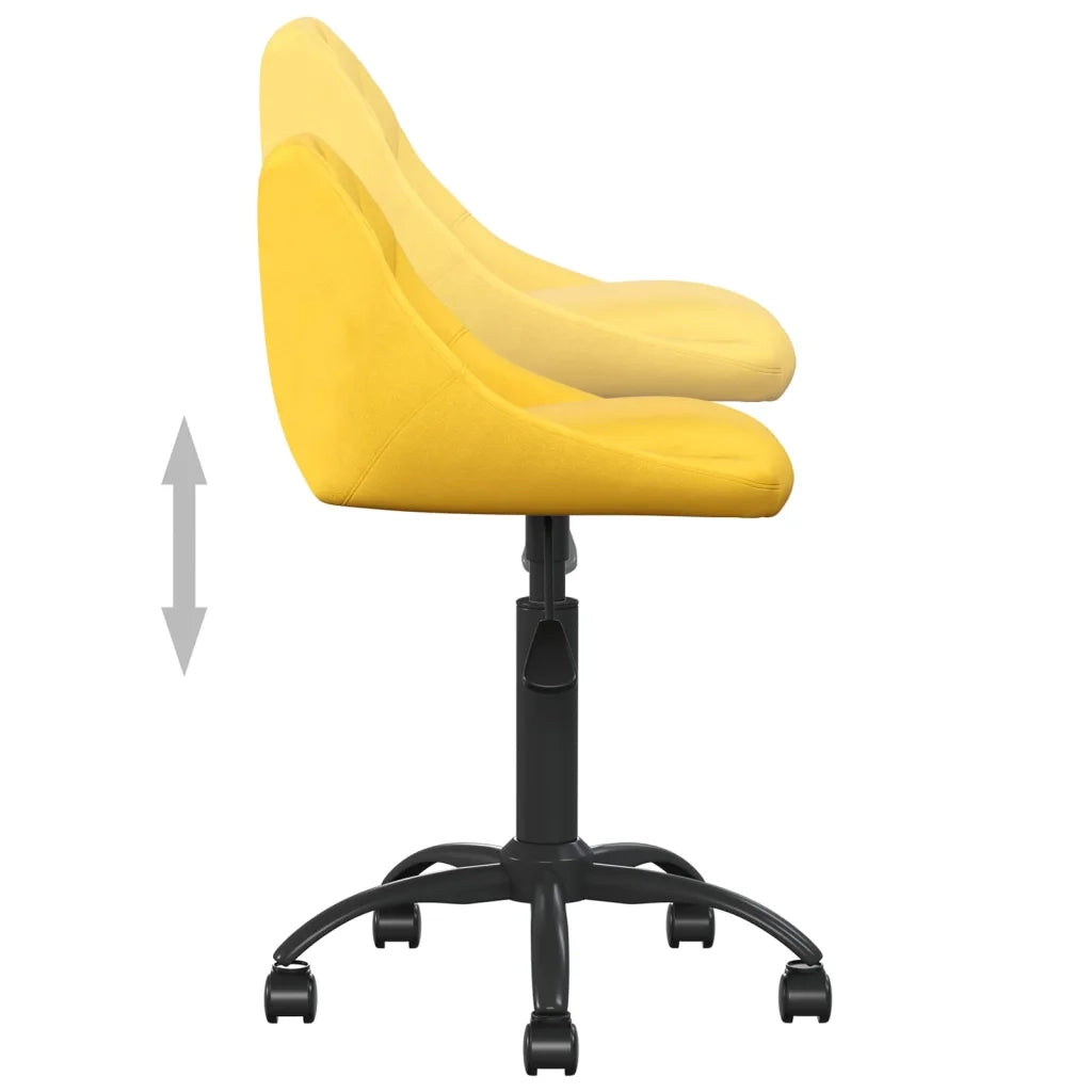 Sedia da Ufficio | Sedia da Gaming Giallo Senape in Velluto