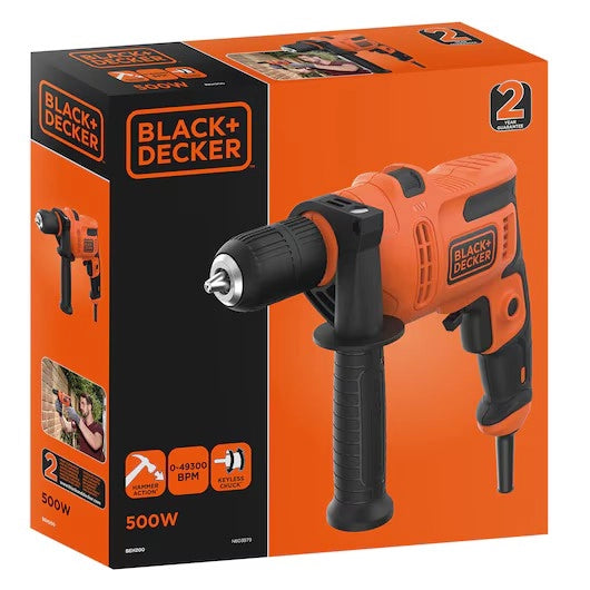 Trapano B e D 500W BEH200 13 mm Jw Black e Decker